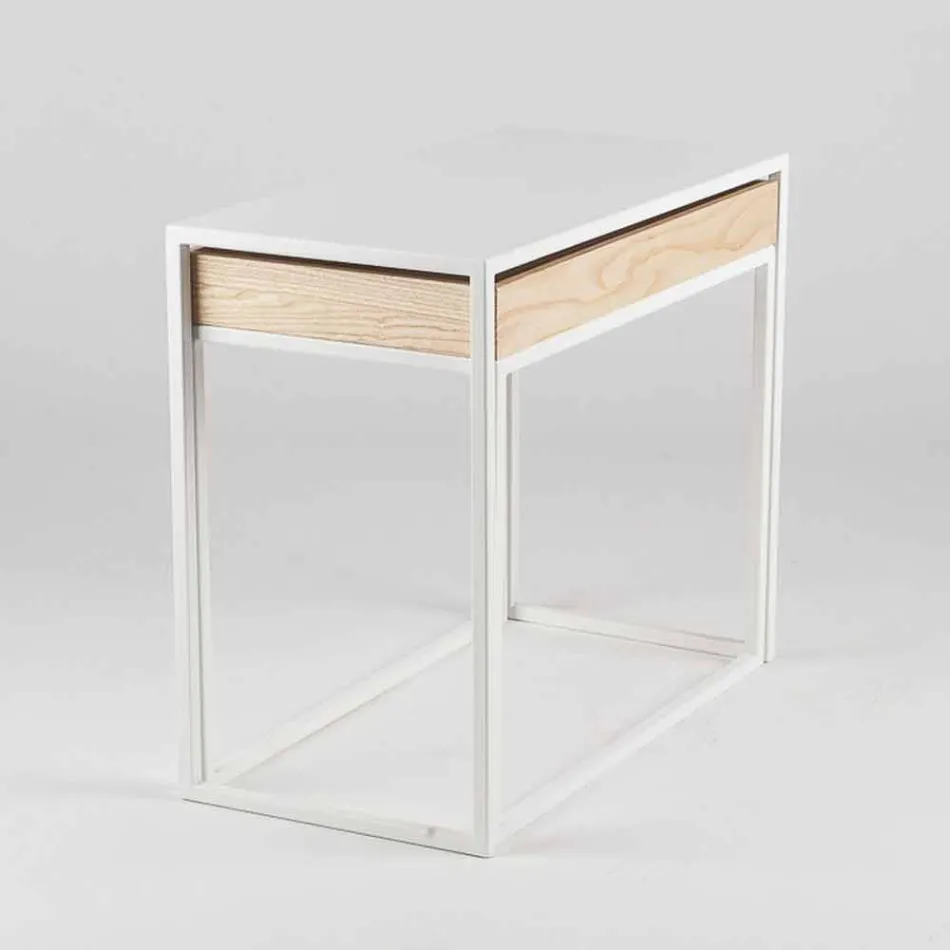 Steel Coffee Table with Ash Tray Made in Italy - Lace Viadurini