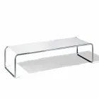 Coffee Table in Chromed Steel with Laminated Top Made in Italy - Ariete Viadurini