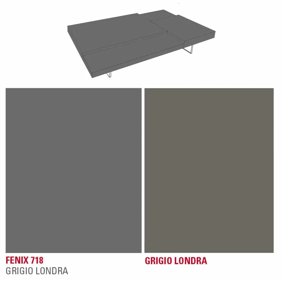 Fenix Coffee Table with Transparent Feet Made in Italy - Justin Viadurini