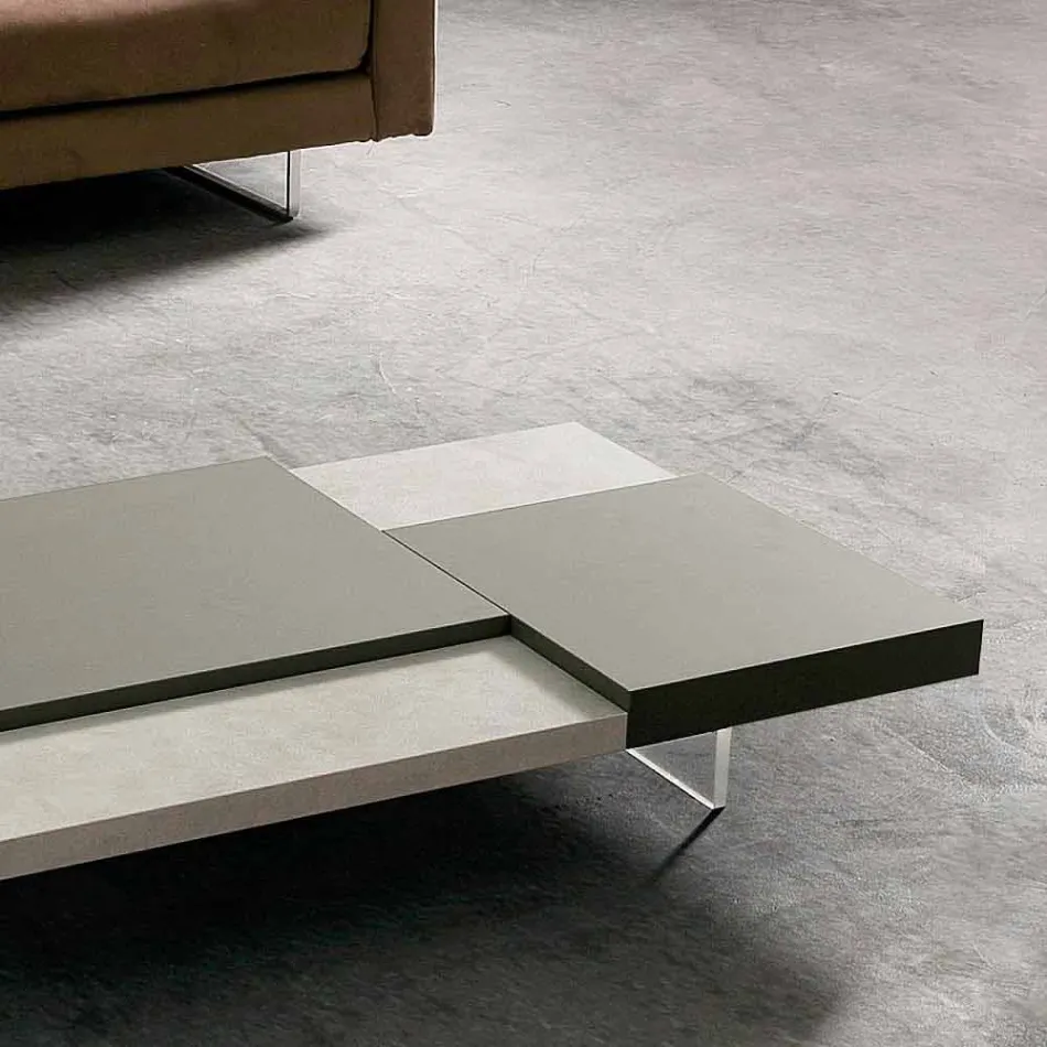 Fenix Coffee Table with Transparent Feet Made in Italy - Justin Viadurini
