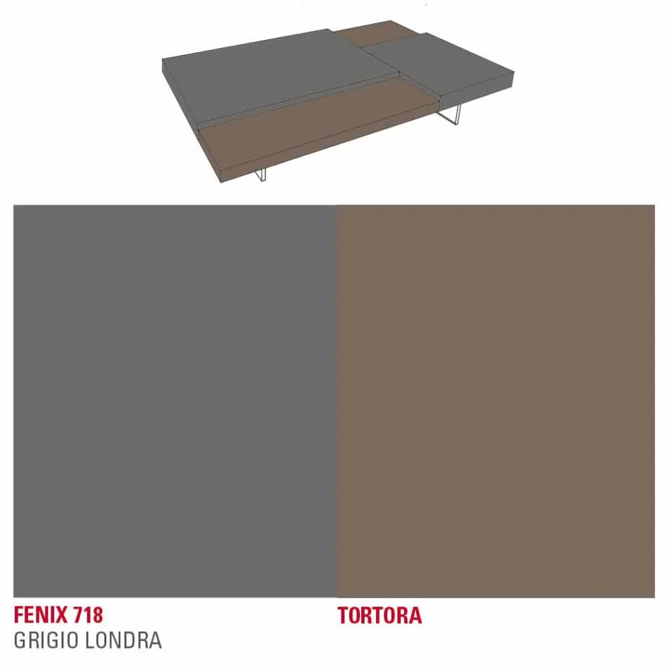 Fenix Coffee Table with Transparent Feet Made in Italy - Justin Viadurini