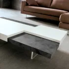 Fenix Coffee Table with Transparent Feet Made in Italy - Justin Viadurini