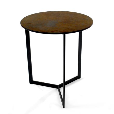 Stoneware Coffee Table with Steel Base Made in Italy - Aspira Viadurini