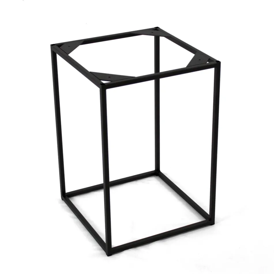 Stoneware Coffee Table and Steel Base Made in Italy - Birba Viadurini