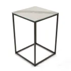 Stoneware Coffee Table and Steel Base Made in Italy - Birba Viadurini