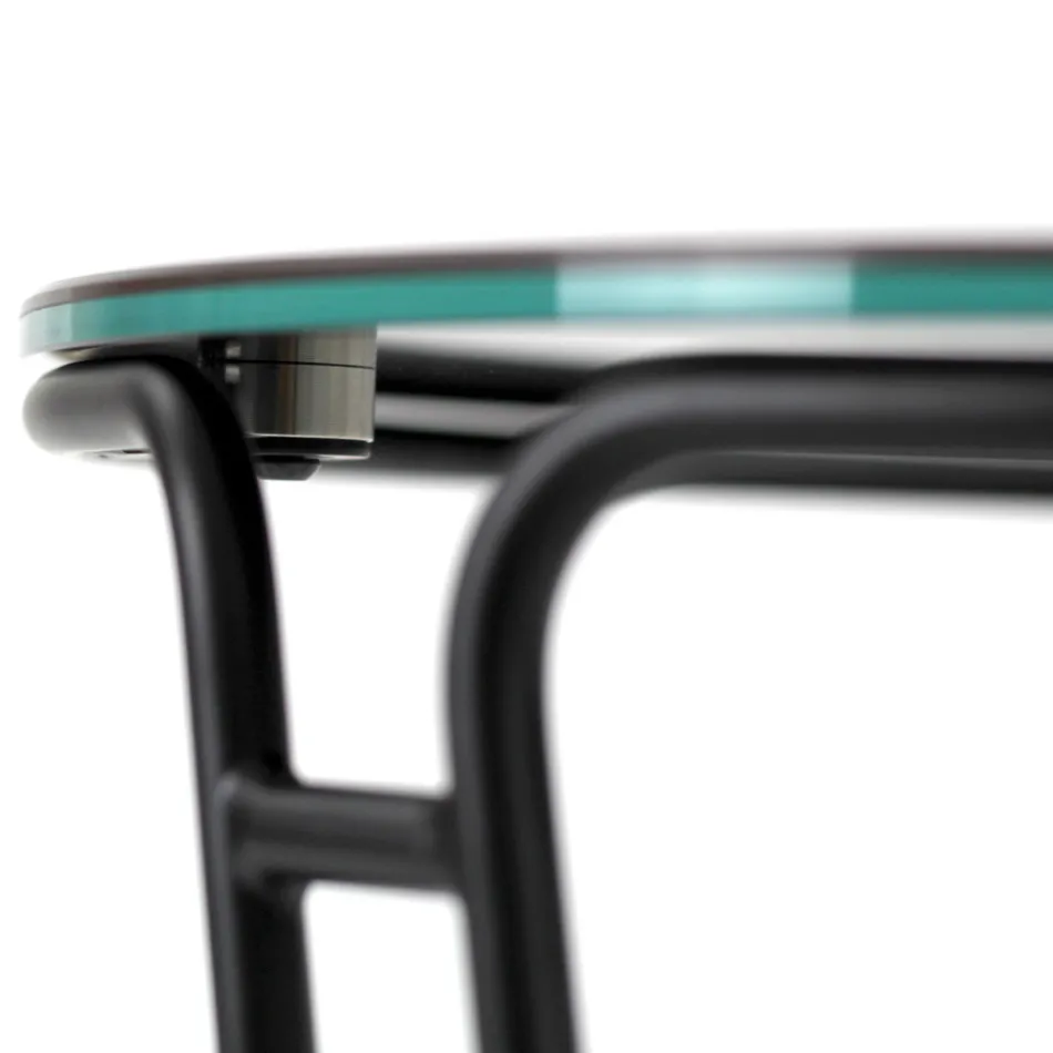 Coffee Table in Porcelain Grès and Round Base Made in Italy - Tullia Viadurini