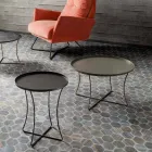 Metal Coffee Table with Container Tray Made in Italy - Numbo Viadurini