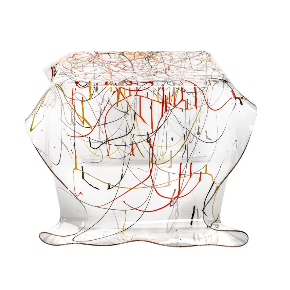 Hand-Drapped Plexiglass Coffee Table Made in Italy - Pippo Viadurini