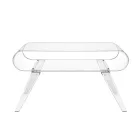 Coffee Table in Transparent Plexiglass or with Design Wood - Plaster Viadurini