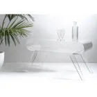 Coffee Table in Transparent Plexiglass or with Design Wood - Plaster Viadurini