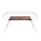 Coffee Table in Transparent Plexiglass or with Design Wood - Plaster Viadurini