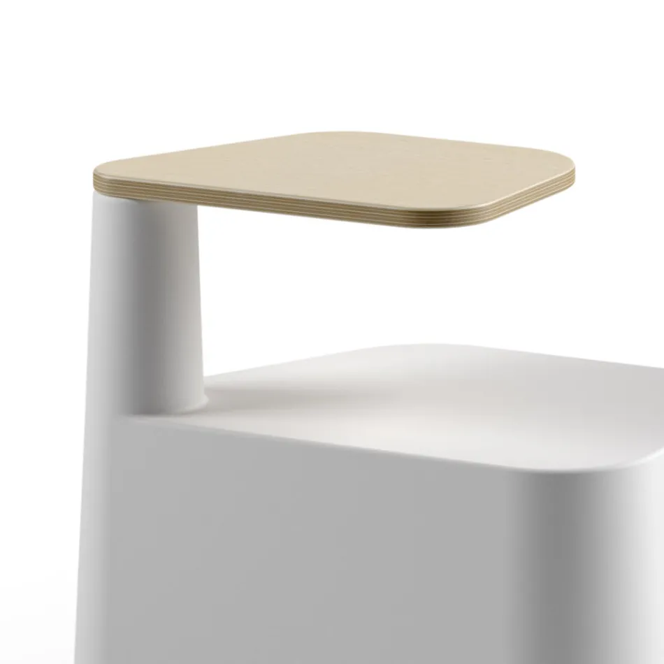 Coffee Table in Polyethylene and Birch Wood Made in Italy - Clio Viadurini