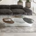 Glass Coffee Table with 3 Colored Shaped Tops - Dapy