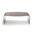 Francesca Curved Glass Coffee Table with Hammered Effect Made in Italy Viadurini