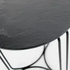 Glass Coffee Table and Base with 3 Crescents Made in Italy - Arepa Viadurini