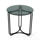 Glass Coffee Table and Base with 3 Crescents Made in Italy - Arepa Viadurini