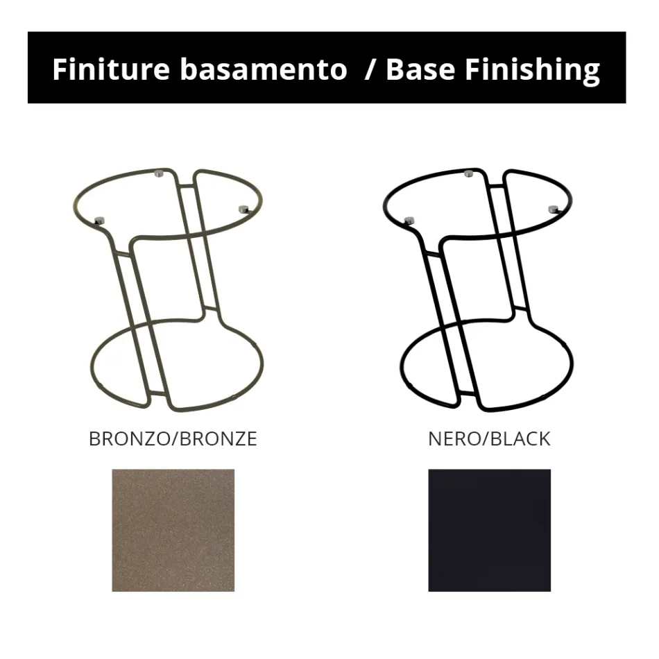 Glass Coffee Table and Round Base Made in Italy - Tullia Viadurini