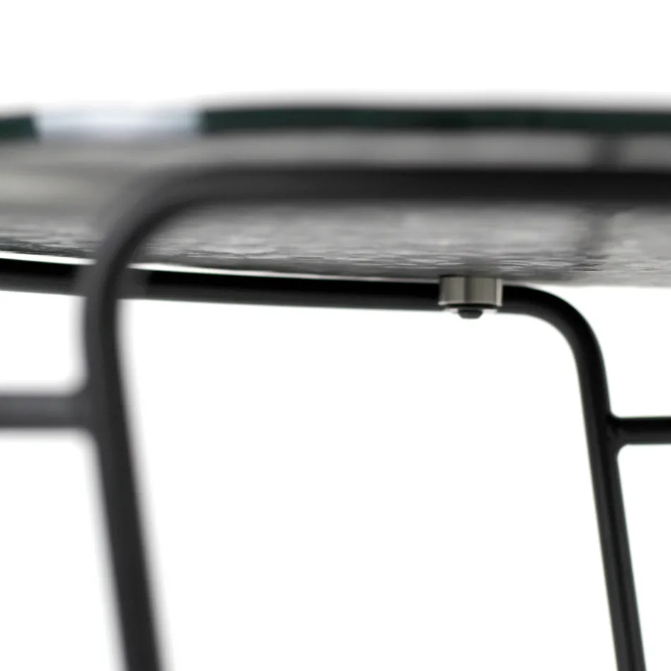 Glass Coffee Table and Round Base Made in Italy - Tullia Viadurini