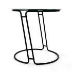 Glass Coffee Table and Round Base Made in Italy - Tullia Viadurini