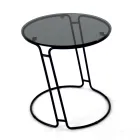 Glass Coffee Table and Round Base Made in Italy - Tullia Viadurini