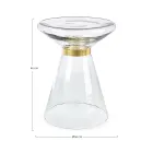 Coffee Table in Glass and Decor in Brass Plated Steel - Gabrio Viadurini