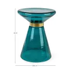 Coffee Table in Glass and Decor in Brass Plated Steel - Gabrio Viadurini