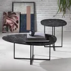 Coffee Table in Laminated Glass and Metal Made in Italy - Sedona Viadurini
