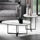 Coffee Table in Laminated Glass and Metal Made in Italy - Sedona Viadurini