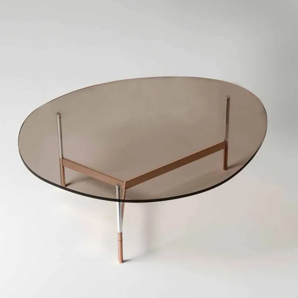 Modern Coffee Table with Glass Top Made in Italy - Cinci Viadurini