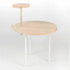Modern Coffee Table with Round Ash Top Made in Italy - Velino Viadurini