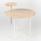 Modern Coffee Table with Round Ash Top Made in Italy - Velino Viadurini