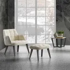 Modern Coffee Table in Gres and Beech Wood Made in Italy - Titanic Viadurini