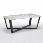 Modern Coffee Table in Gres and Beech Wood Made in Italy - Titanic Viadurini