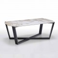 Coffee Table in Stoneware and Wood, High Quality Made in Italy - Titanic