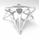 Modern coffee glass lounge and Adamantx® Lunar Table # 2 Viadurini