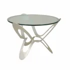 Modern Coffee Table in Glass and Iron Made in Italy - Christmas Viadurini