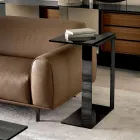 Modern Metal and Smoked or Clear Glass Coffee Table Made in Italy - Teilor Viadurini