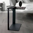 Modern Metal and Smoked or Clear Glass Coffee Table Made in Italy - Teilor Viadurini