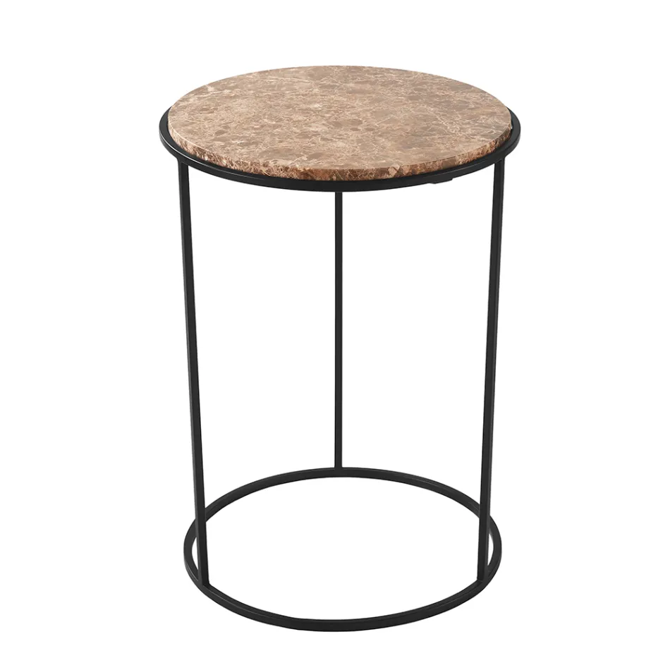 Modern Round Coffee Table in High Quality Metal and Marble - Raphael Viadurini