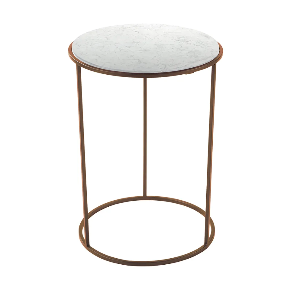 Modern Round Coffee Table in High Quality Metal and Marble - Raphael Viadurini