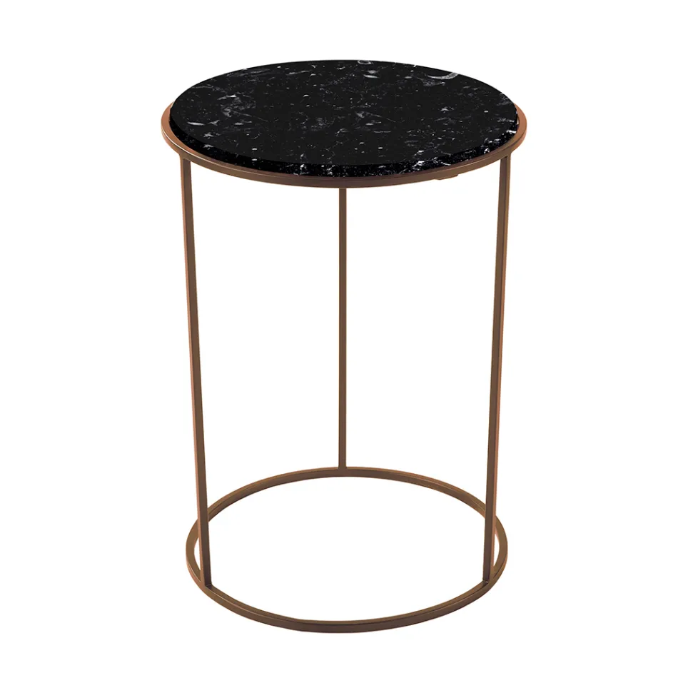 Modern Round Coffee Table in High Quality Metal and Marble - Raphael Viadurini