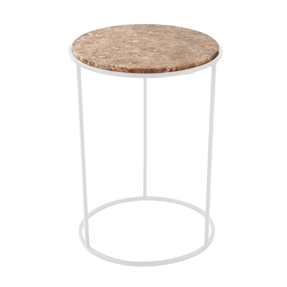 Modern Round Coffee Table in High Quality Metal and Marble - Raphael Viadurini