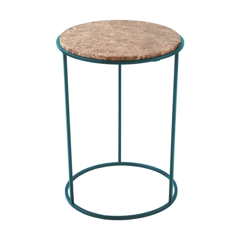 Modern Round Coffee Table in High Quality Metal and Marble - Raphael Viadurini
