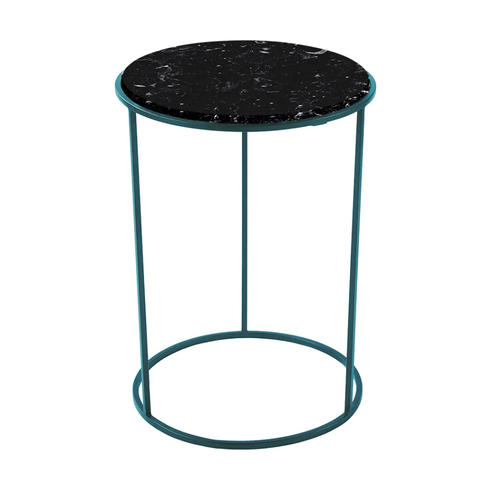 Modern Round Coffee Table in High Quality Metal and Marble - Raphael Viadurini