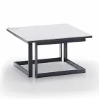 Square Coffee Table in Gres with Metal Base Made in Italy - Albert Viadurini