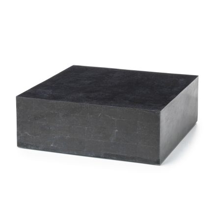 Square Coffee Table in Black Fossil Stone - Florida Viadurini