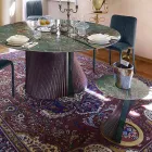 Round Design Coffee Table in Stoneware and Ash Made in Italy - Bering Viadurini