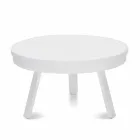 Round Design Coffee Table in Solid Wood and Metal - Salerno Viadurini