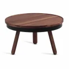 Round Design Coffee Table in Solid Wood and Metal - Salerno Viadurini