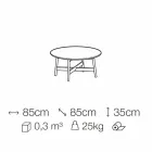 Round Coffee Table in Marble and Beech Wood Made in Italy - Daniela Viadurini